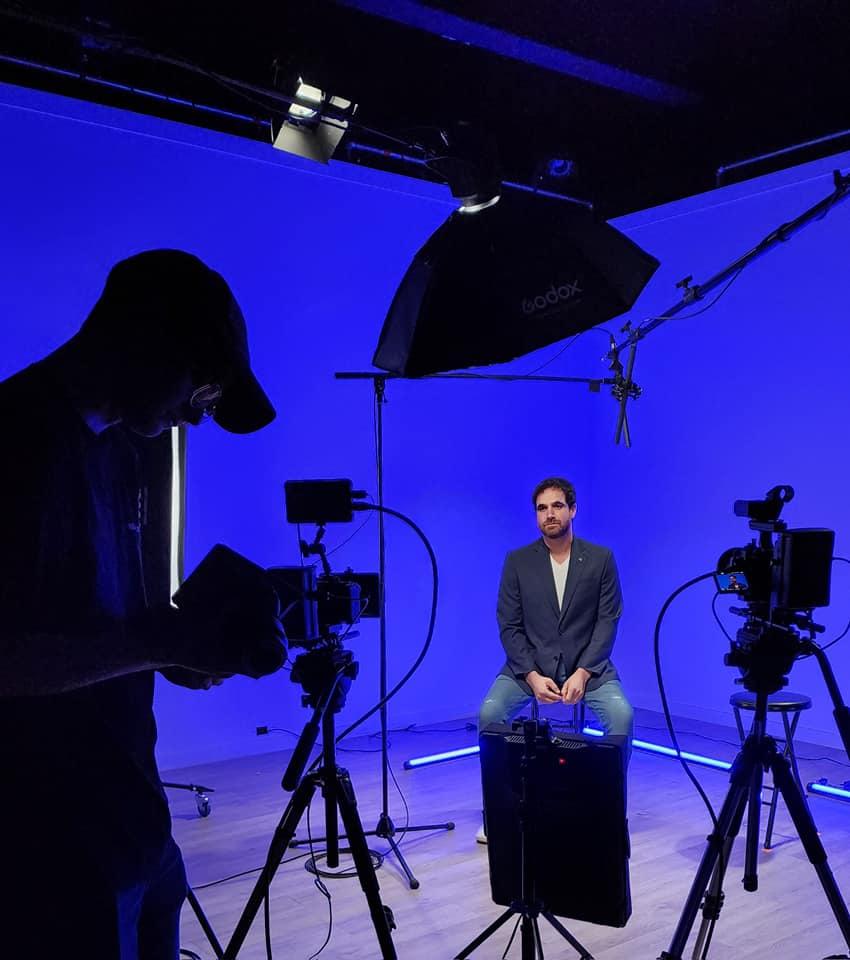 Joe Condit being interviewed inside our video production studio in Cincinnati, Ohio