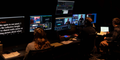 Master Control Room at Valere Studios in Cincinnati Ohio during a live video production.