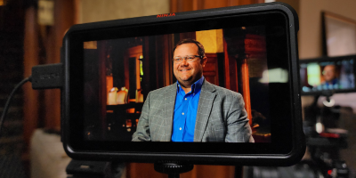 Mike Sipple of Centennial, Inc being interviewed on camera for a new brand video for their website
